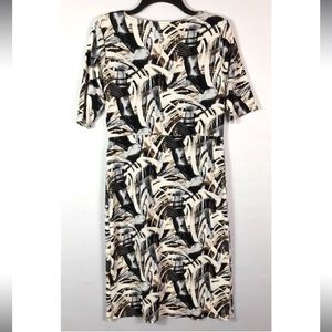 NWT DANA BUCHMAN Dress Geometric Fit & Flare Buckle